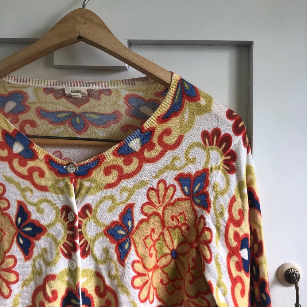 J Crew Button Down Pattern Cardigan